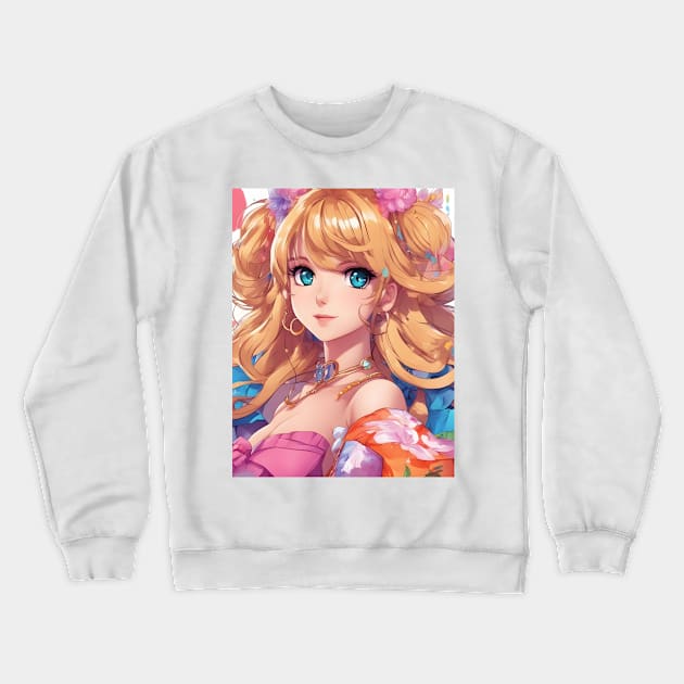 All American Blonde Country Girl Crewneck Sweatshirt by animegirlnft